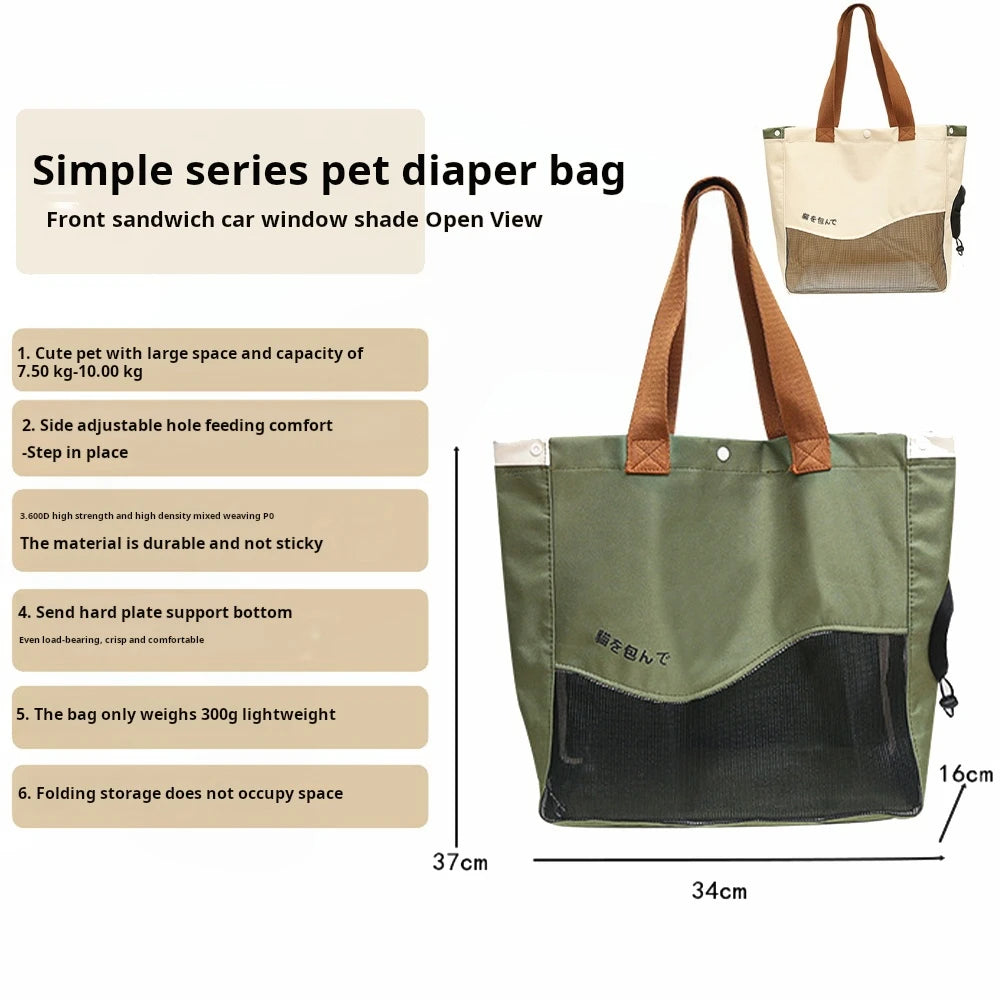 Breathable Pet Carrier Bag Handheld Shoulder Tote Small Medium Dogs Cats Oxford Canvas Portable Outdoor Travel Pack Pet Supplies
