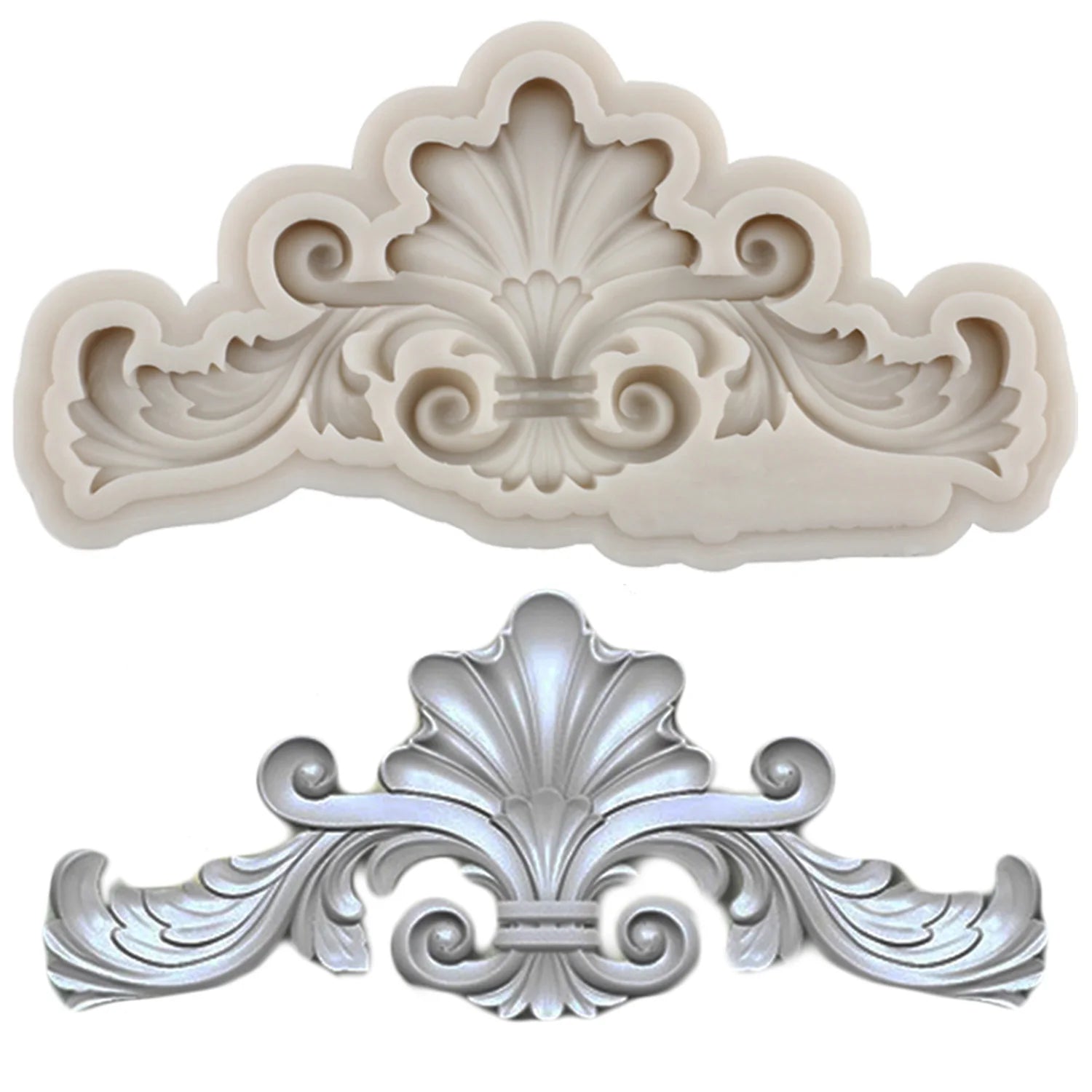 Scroll Relief Border Silicone Mold DIY Flower Cupcake Topper Fondant Cake Decorating Tools Candy Clay Chocolate Gumpaste Moulds