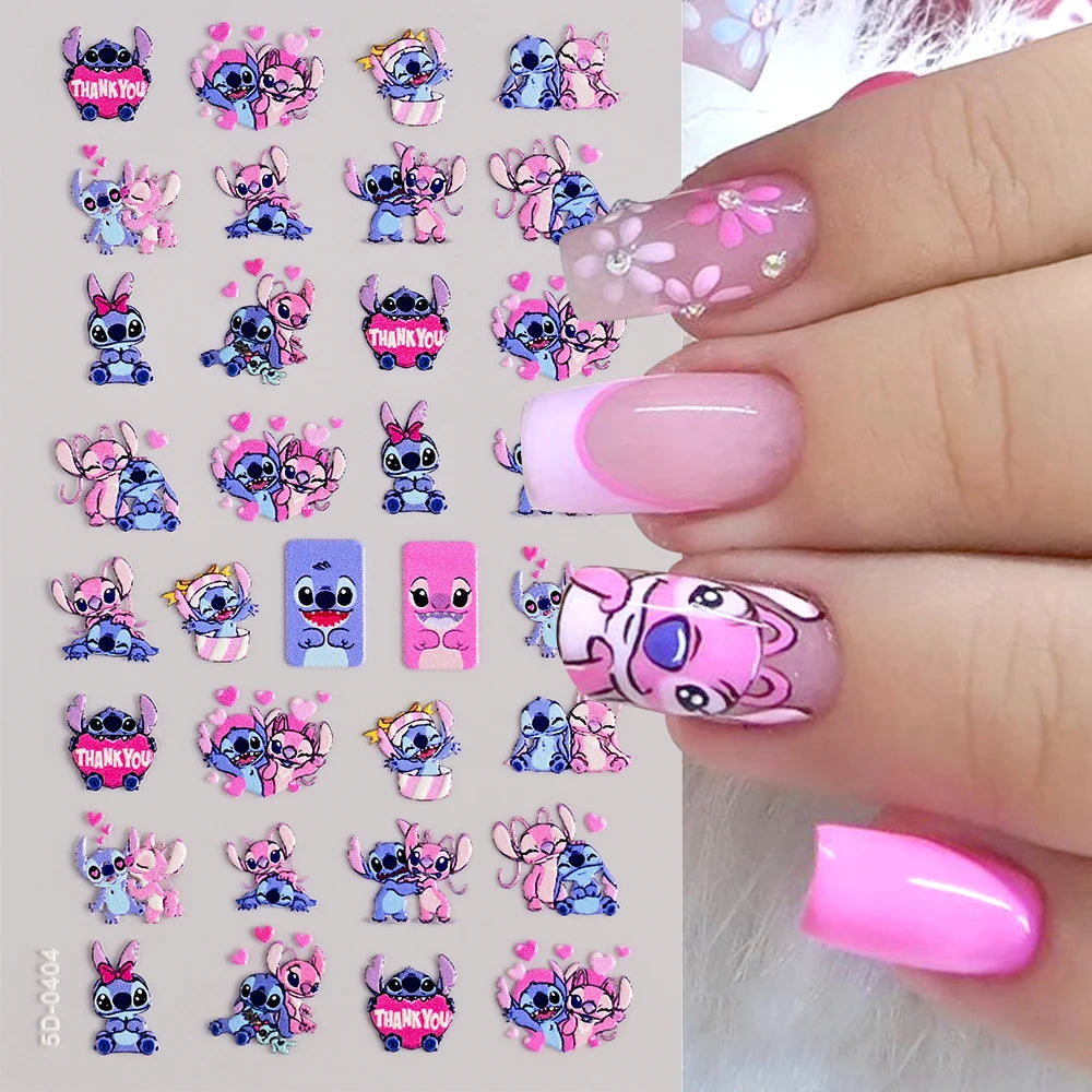 5D Sanrio Hawaii Hello Kitty/Mymelody Nail Stickers 1Pcs Kawaii Cartoon Kitty Nail Stickers DIY Holiday Girl Manicure Slider