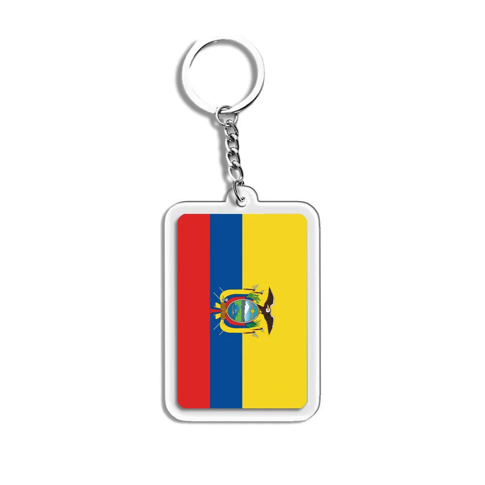 National Flag Keychain Serbia Spain Argentina USA Brazil France Portugal Denmark Poland Tunisia Flags Football Keyring Gifts