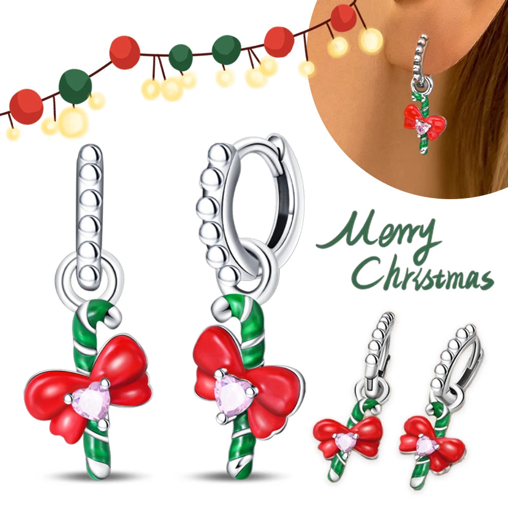 Halloween Pumpkin Bat Ring Earrings halloween charms silver 925 Earring For Women Punk Men's Earrings Fit Party Jewelry Gift