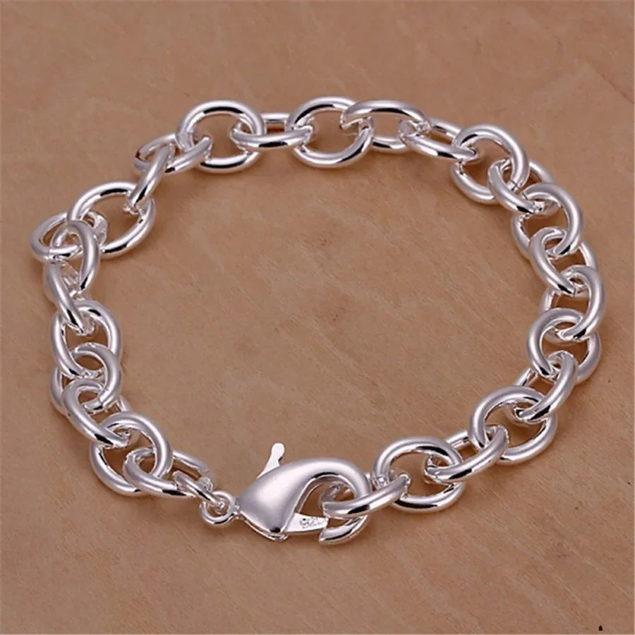925 Sterling Silver Chain Exquisite Twisted Bracelet Fashion Charm Chain Women Men Solid Wedding Cute Simple Models Jewelry