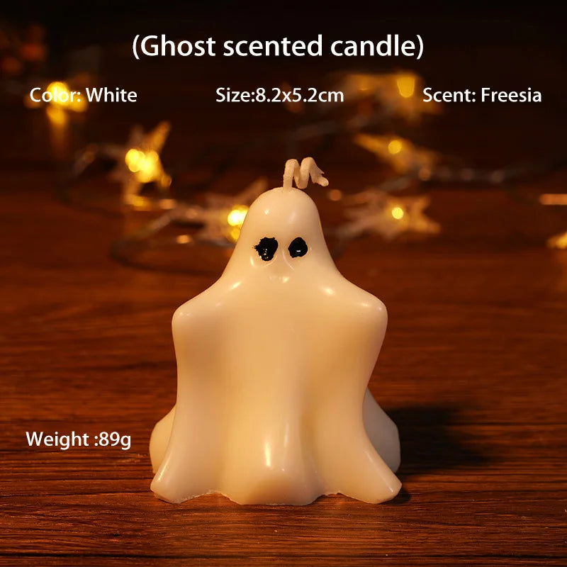 Handcrafted Halloween Ghost Candle Aromatherapy Smokeless Romantic Atmosphere Candle Styling Handmade Gift Festival Gift