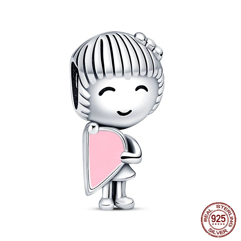 new in Real 925 Sterling Silver Boys and Girls Bicycle Charms Beads Fit Qikaola 925 Original Bracelets Fine DIY Jewelry Making