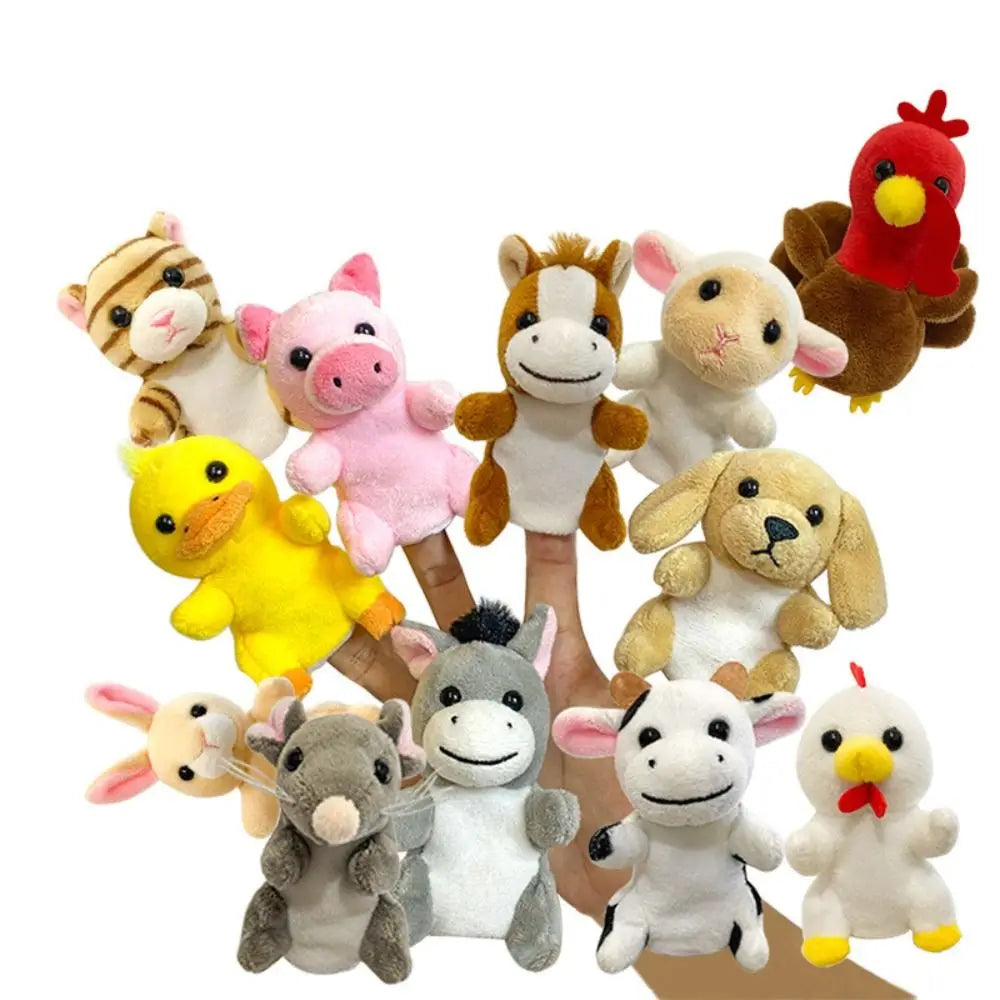 Plush Animals Finger Puppet Toys Role Play Educational Kids Animal Hand Puppet Soft Tell Story Interactive Toys Children Gift