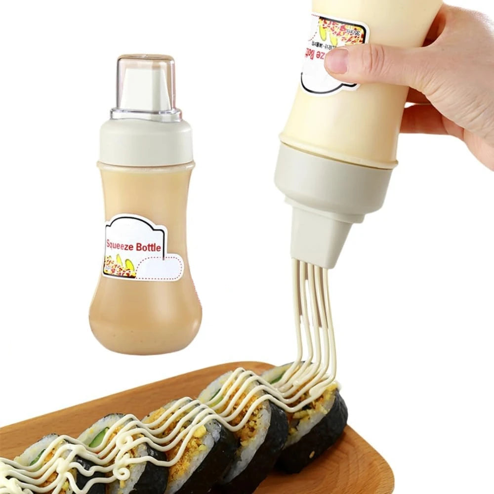Condiment Squeeze Bottles 5 Hole Nozzles 350ml Sauce Squeeze Bottle,Ketchup Bottles Squeeze for Ketchup,Sauces,Syrup,BBQ,Kitchen