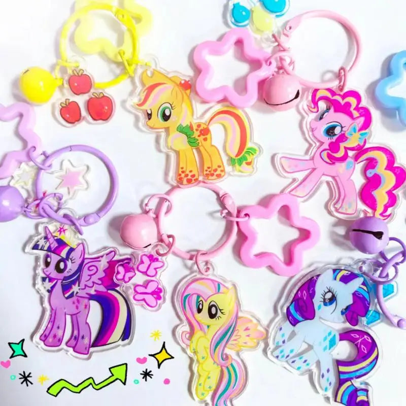 Anime Kawaii My Little Pony Keychain Unicorn Key Ring Fashion Car Keys Chain Girls Backpack Pendant New Bags Decor Toys Gift