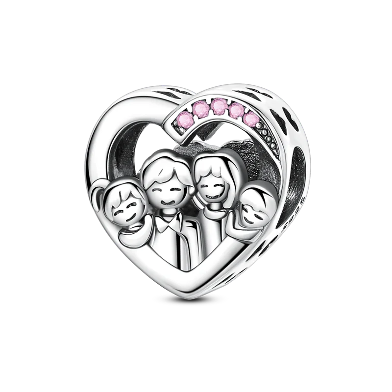 Original Charms Bead 925 Sterling Silver Inlaid Zirconium Bowknot Love Heart Balloon Pendants Fit Bracelet DIY Jewelry Marking