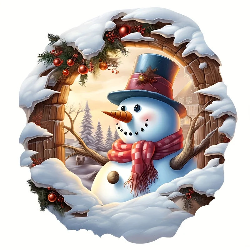 Merry Christmas Snowman Bathroom Toilet Decal - Self-Adhesive, Easy Apply Bathroom Sticker for Festive Home Decor Gift S445