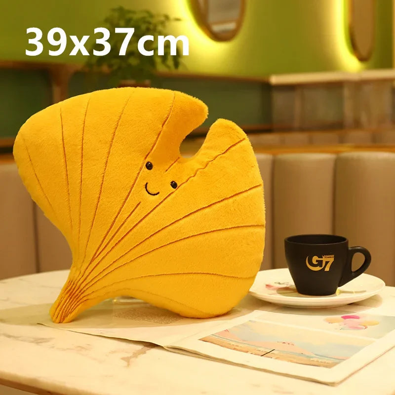 Plush Leaf Pillow Kawaii Plushie Lifelike Cushion Room Decor Stuffed Plant Toy 3D Leaves Household Sofa Pillow Cute Green Girl