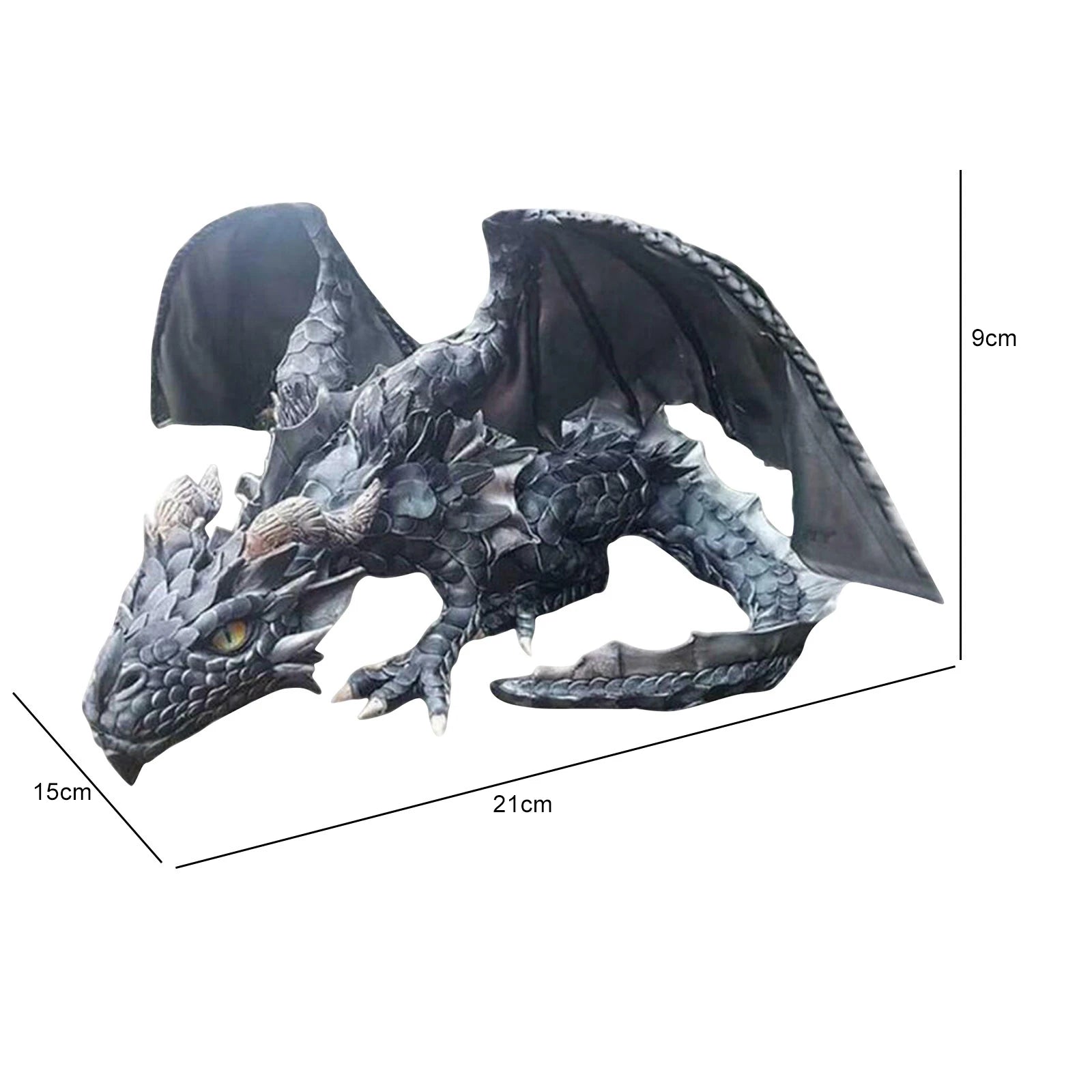 Dragon Statue Garden Reison Dragon Sculpture Vintage Flying Dragon Ornaments for Outdoor Yard Fences Sidewalks Halloween Decor