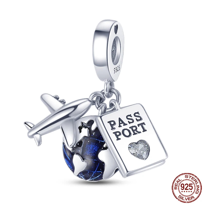 Fit Qikaola 925 Original Bracelet Fashion Bee Astronaut Eiffel Tower 925 Silver Charms Beads Fine DIY Birthday Jewelry For Women