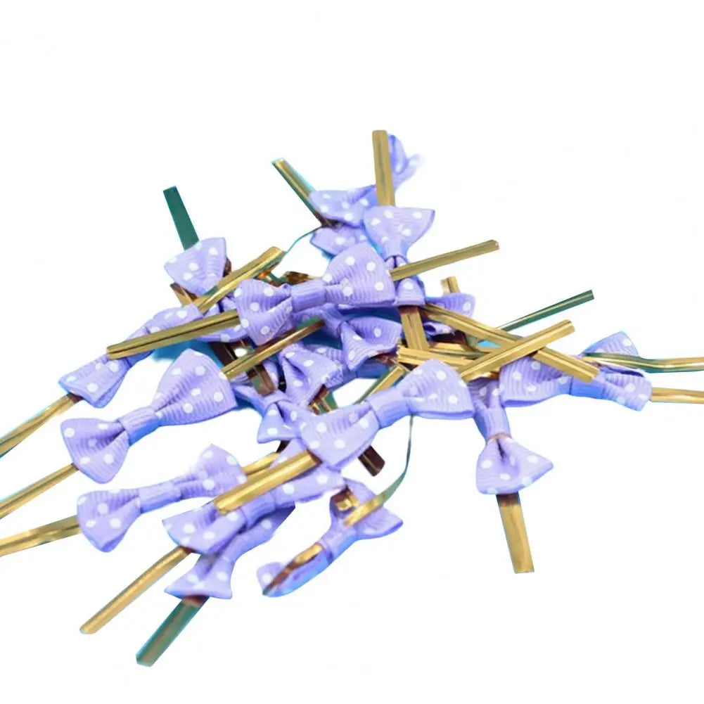 100Pcs/Set Packing Wire，Treat Bag Ties，Flexible Bendable Gift Wrapping Bow Tie Wrapping Binding Wire，for Bread Bag