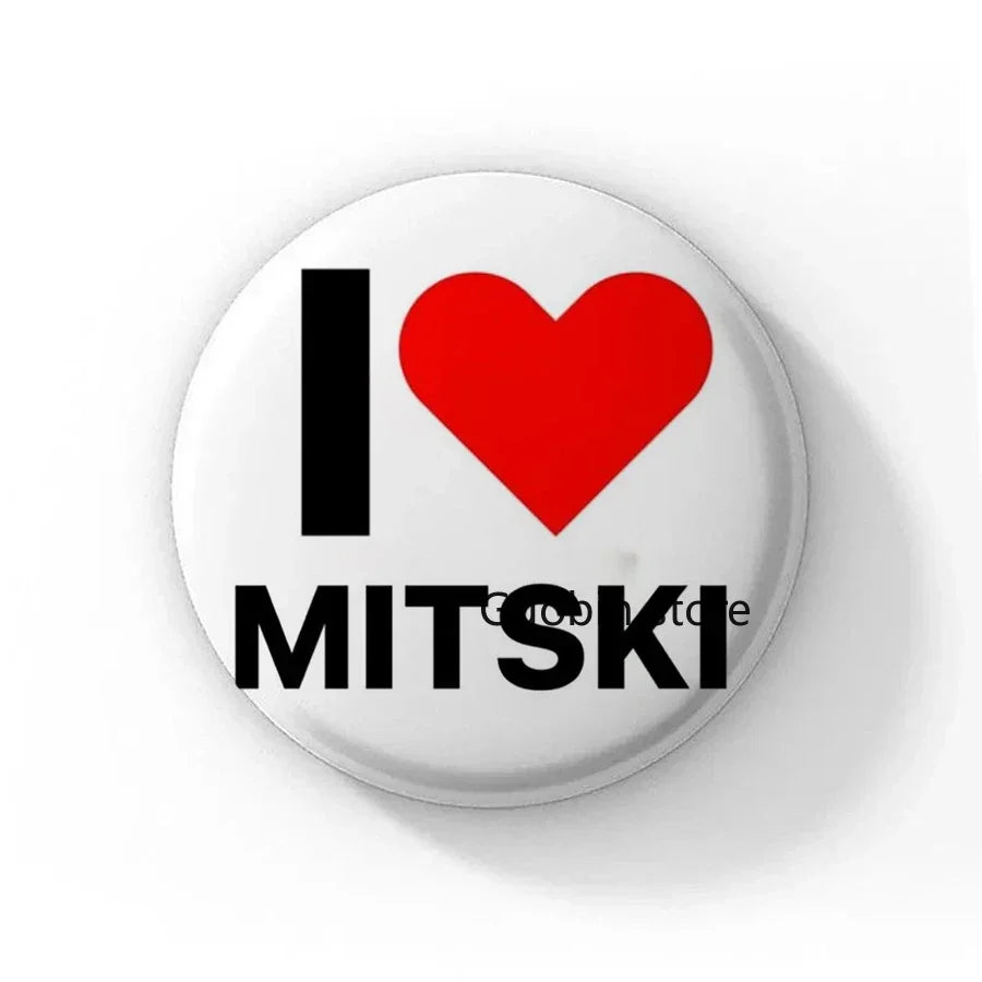 58mm Singer Mitski Enamel Pins Black and White Handmade Brooch Cartoon Cosplay Badge on Backpack Jewelry Accessories Gifts