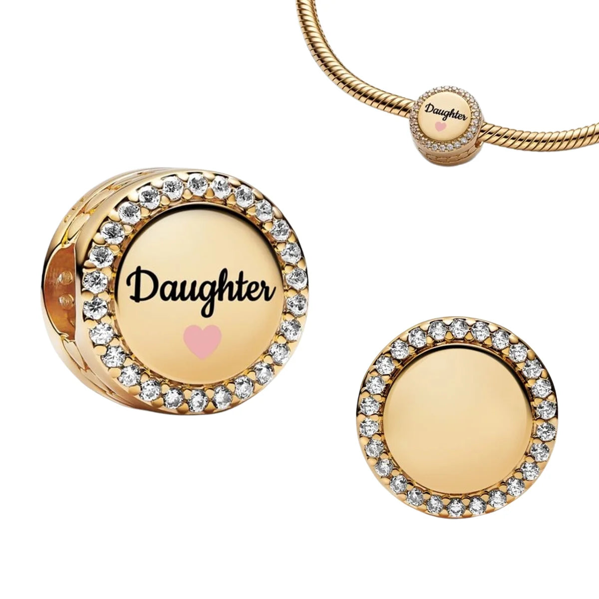 Pink Bow Ring Set Original 925 Sterling Silver Colorful Zircon Ring Earrings Bracelet Necklace Original DIY Women's Jewelry Gift