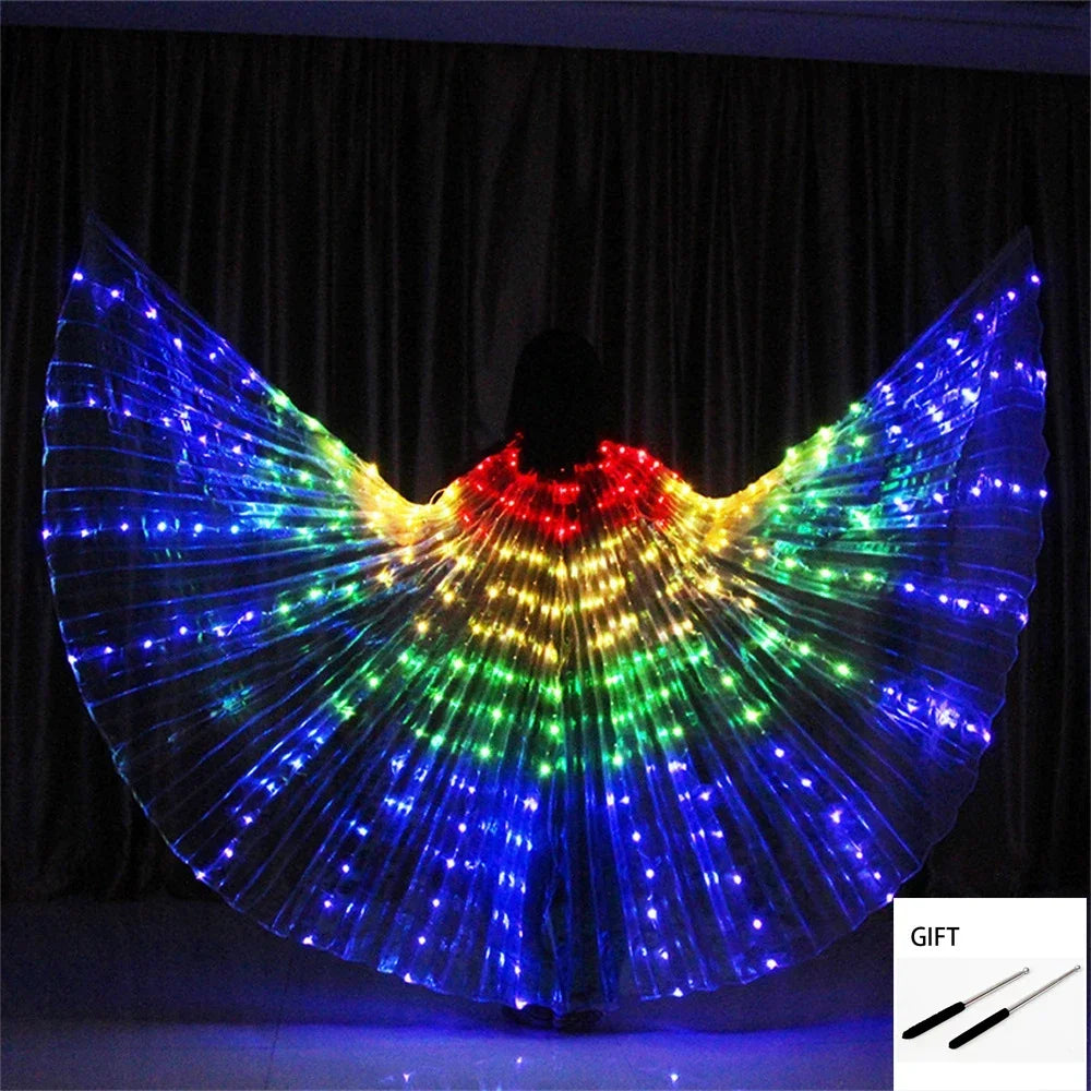 Belly Dance LED Isis Wings Both Sides Fluorescent Butterfly Performance Belly Dancing Bellydance Carnival Led Costumes Shows