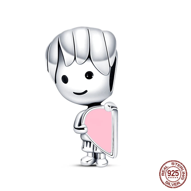 new in Real 925 Sterling Silver Boys and Girls Bicycle Charms Beads Fit Qikaola 925 Original Bracelets Fine DIY Jewelry Making