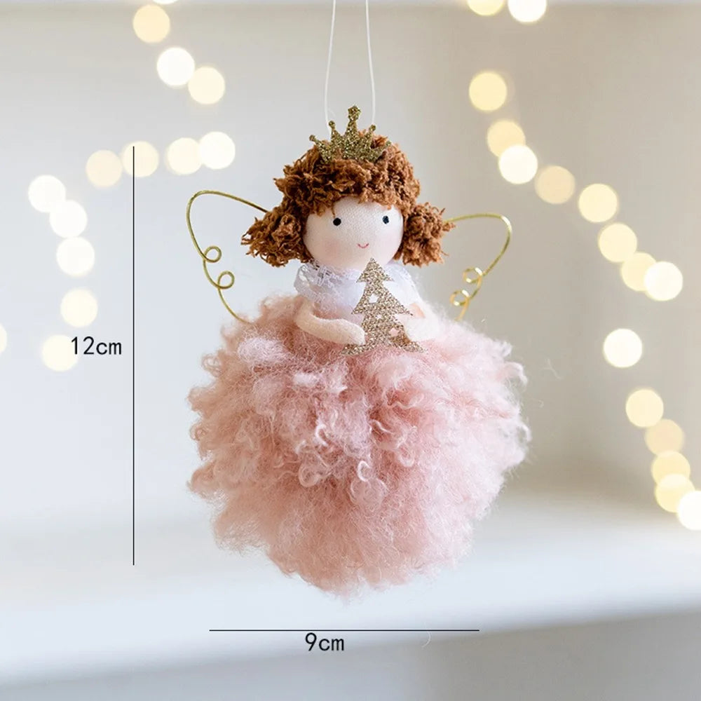 Angel Girl Christmas Angel Doll Drop Ornaments Hanging Pendant Plush Toy Pendant Old Man Snowman Party Gift Xmas Tree Pendant
