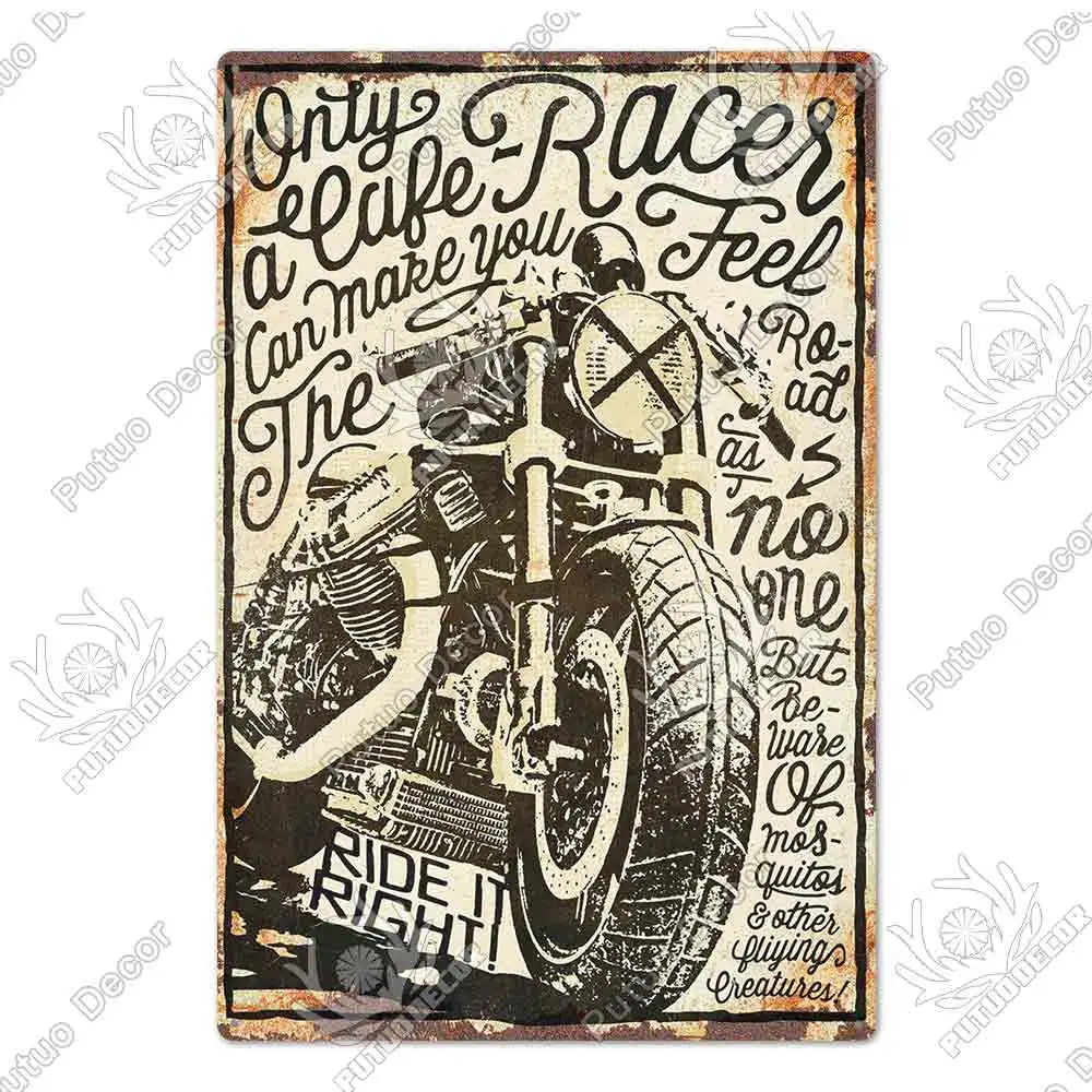 Putuo Decor Cafe Racer Vintage Tin Sign Plaque Metal Wall Art Stickers Garage Man Cave Pub Bar Retro Poster Iron Painting