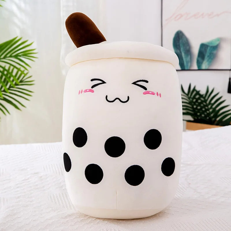 24CM Cute Stuffed Boba Plush Bubble Tea Real-life Bubo Food Milk Cup Plushie Pillow Soft Kawaii Plush Toys Gifts for Kids Baby