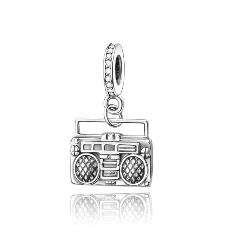 Original 925 Sterling Silver Charms Bag Earphone Magic Cube Watch Games Console Bead Pendant Fit Bracelet Necklace Jewelry