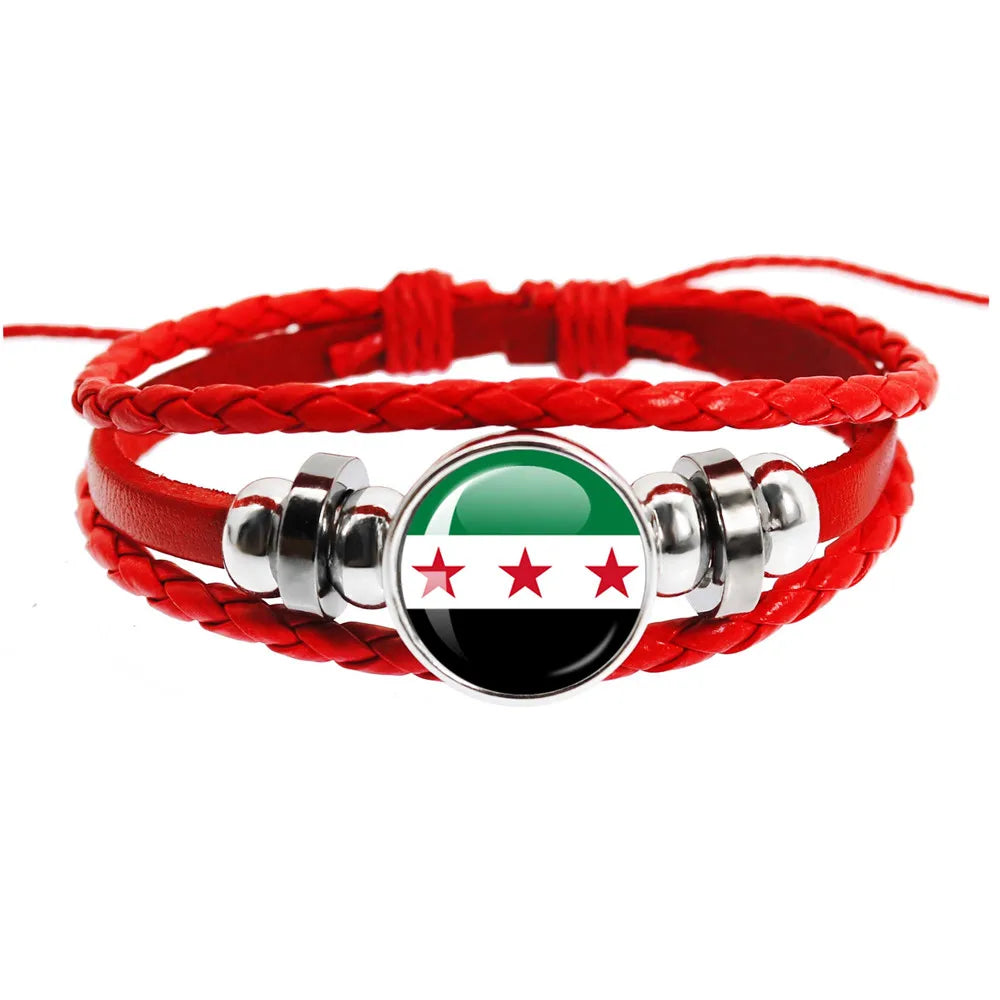 Syria National Flag Glass Cabochon Pendant Keychain Metal Keychain Fashion For Women Men Charm Handmade Car Keyring Jewelry Gift