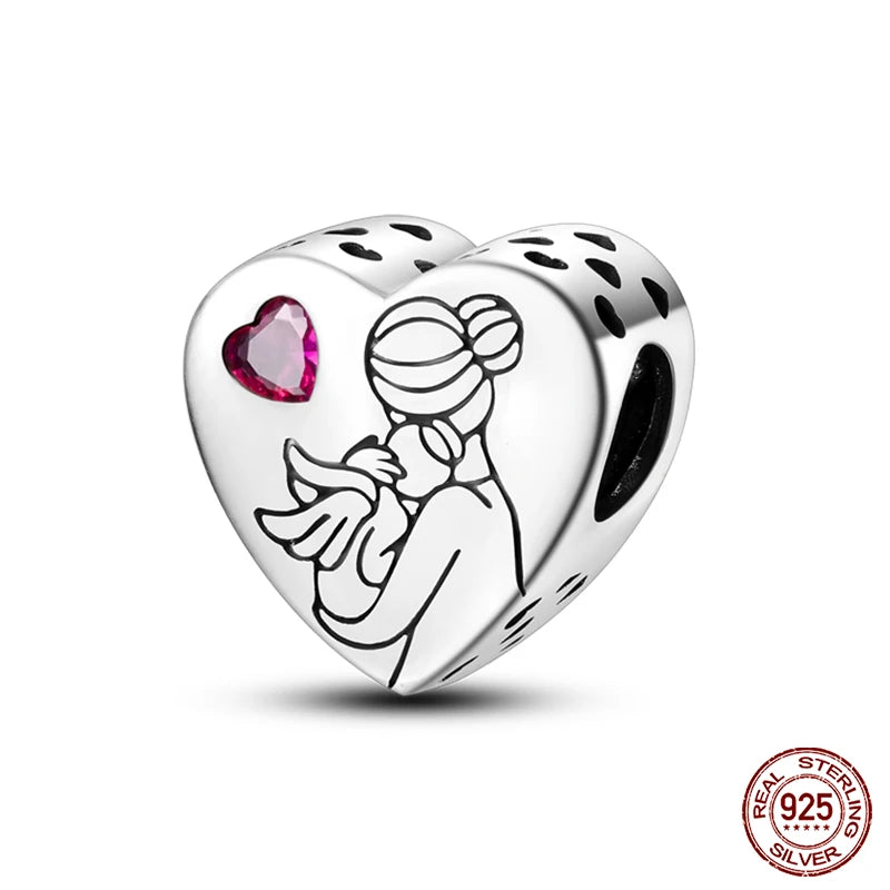 Fit Qikaola 925 Original Bracelet Fashion Bee Astronaut Eiffel Tower 925 Silver Charms Beads Fine DIY Birthday Jewelry For Women