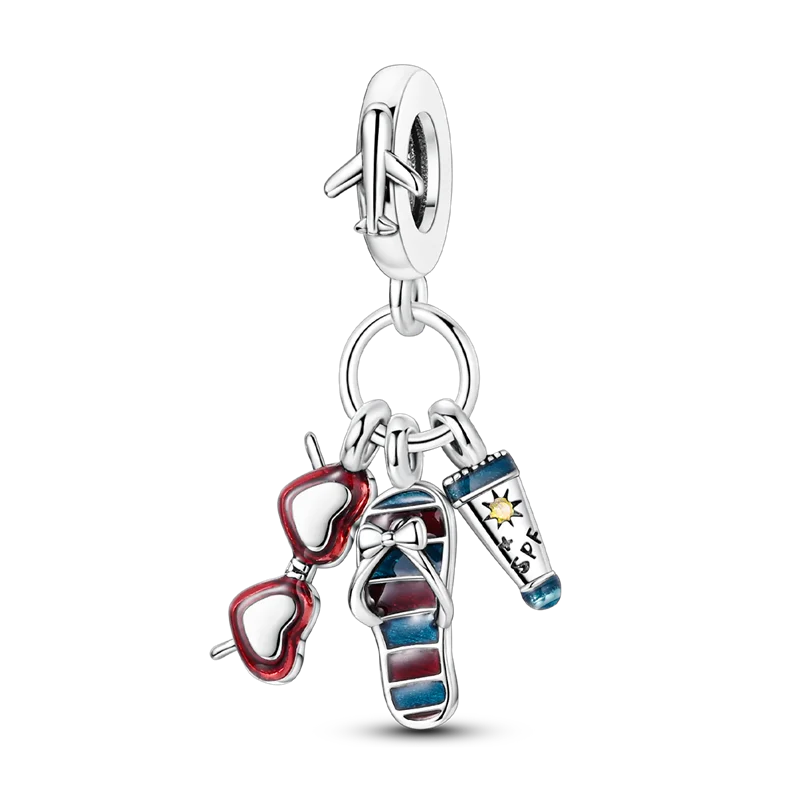 Original Charms Bead 925 Sterling Silver Inlaid Zirconium Bowknot Love Heart Balloon Pendants Fit Bracelet DIY Jewelry Marking