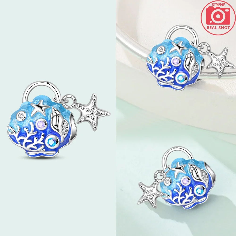 Original Treasure Box Marine Octopus Crab Pirate Charms 925 Silver Beads Fit Bracelet Women Accessories Jewelry Diy Gift Party