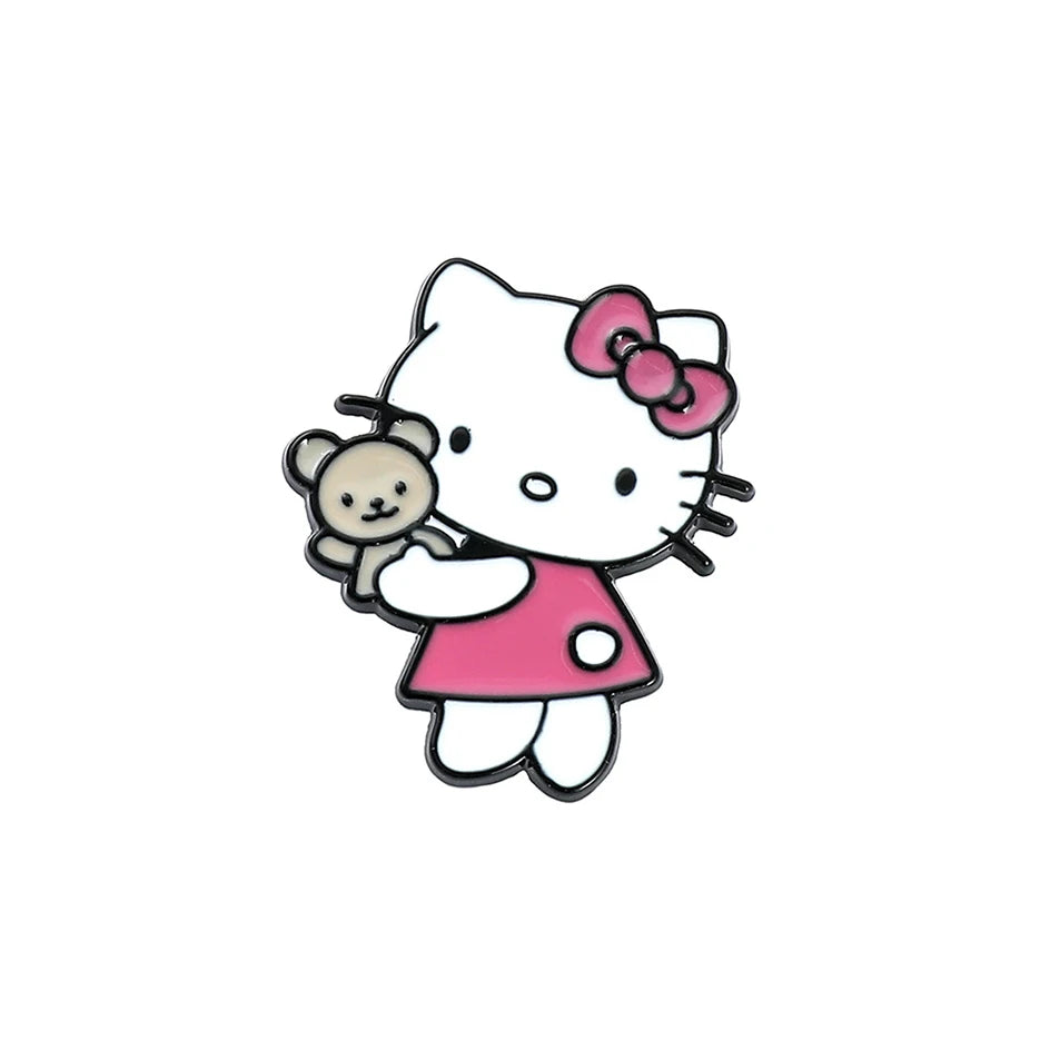Sanrio Hello Kitty Lapel Pins For Backpacks Brooches Enamel Pin Anime Gift Kawaii Hellokitty Y2K Fashion Jewelry Accessories