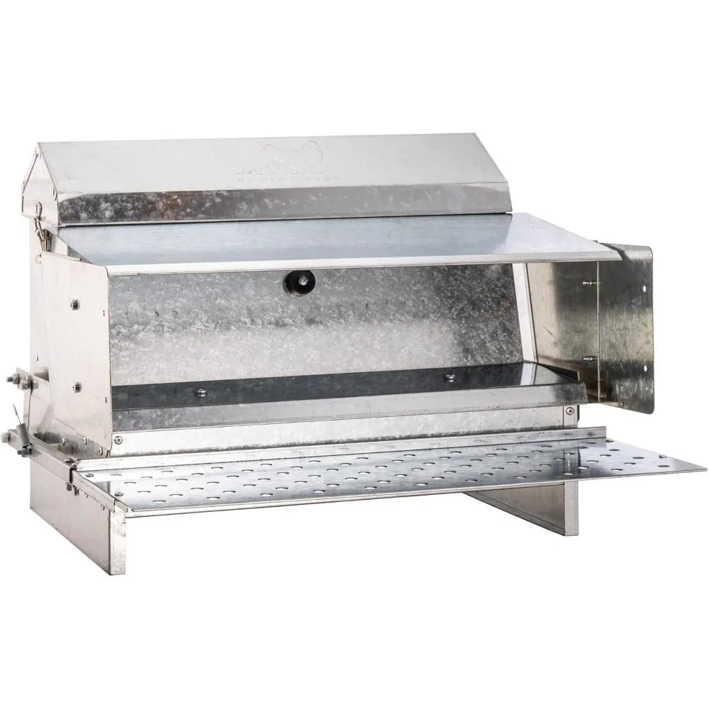 Automatic Metal Treadle Feeder - Outdoor Use, 25lb Capacity