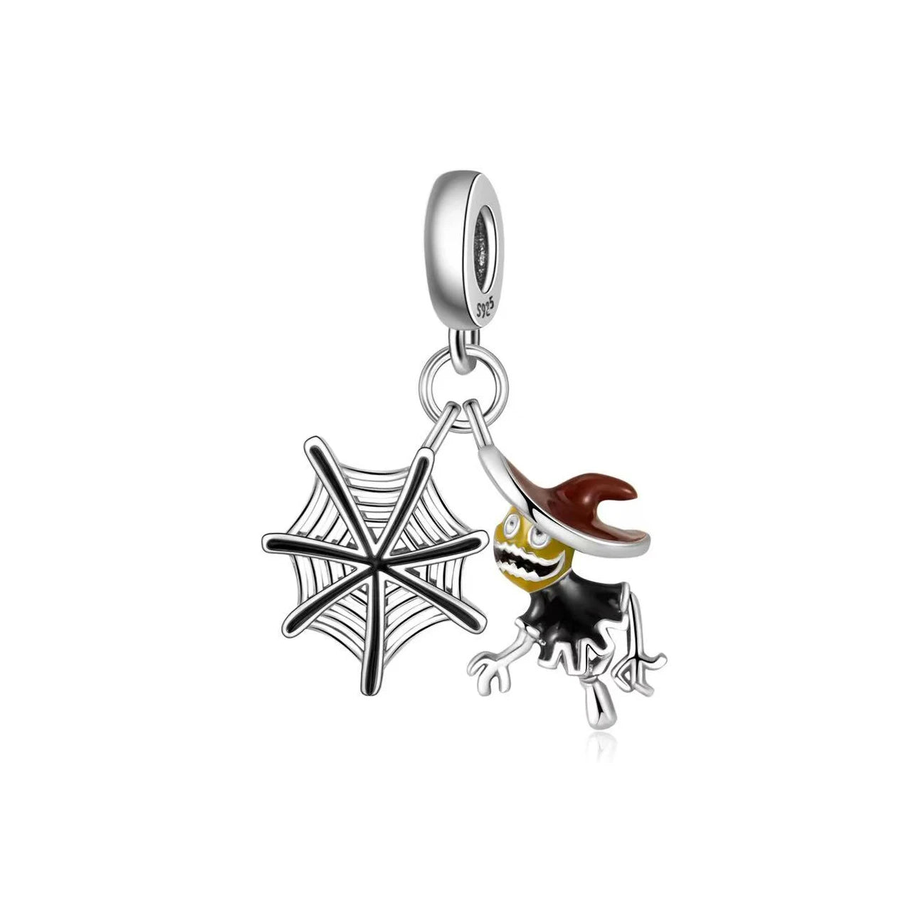 Miniso Scared Skeleton Ghost Series 925 Sterling Silver Charm Halloween hat Bead Fit Women Original Bracelet Jewelry For Gift