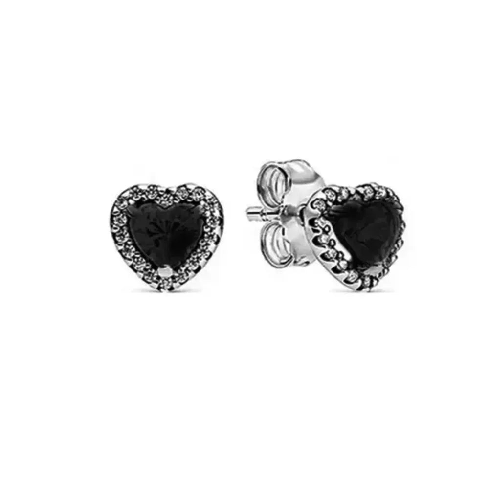 2025Hot Selling 925 Sterling Silver Heart-Shaped Colored Zircon Exquisite Earrings, Suitable For Girls' Charming Jewelry Gifts
