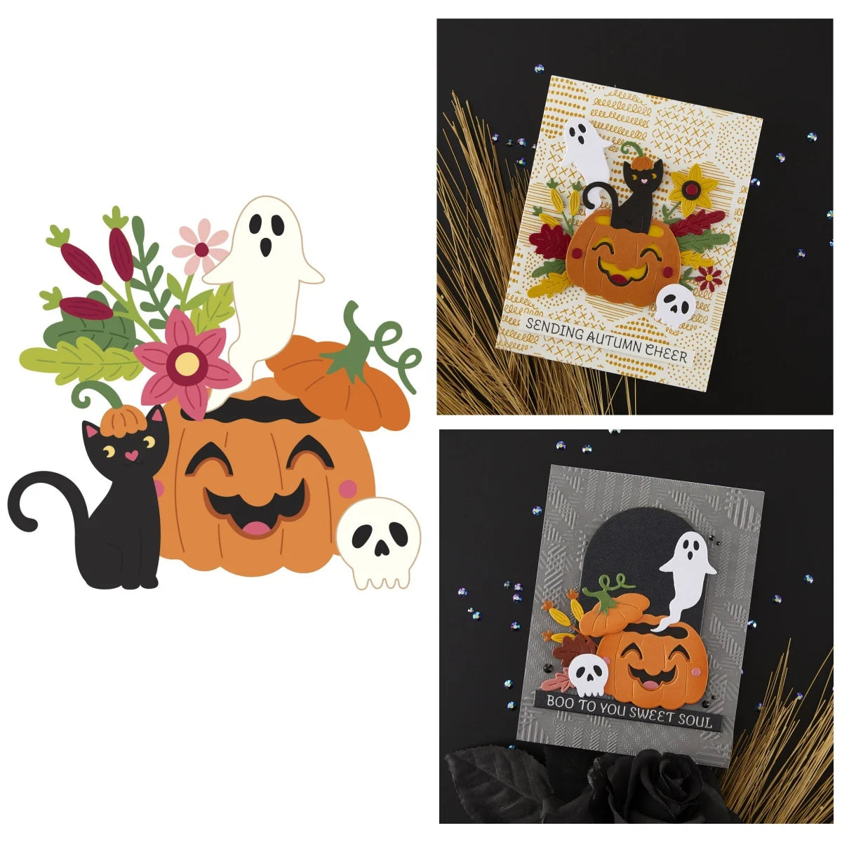 New Pumpkin ghost Acres Metal Cutting Dies Clear Stamps Gilded Weave Hot Foil Stencil Wax for DIY Making Card Craft Autumn 2025