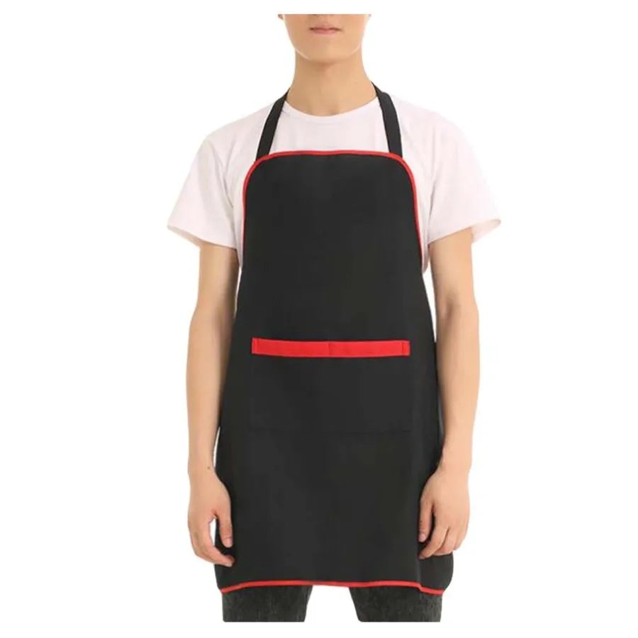 [Black] Durable Aprons Cafe Aprons Sleeveless Working Apron for Men 30.7 inches