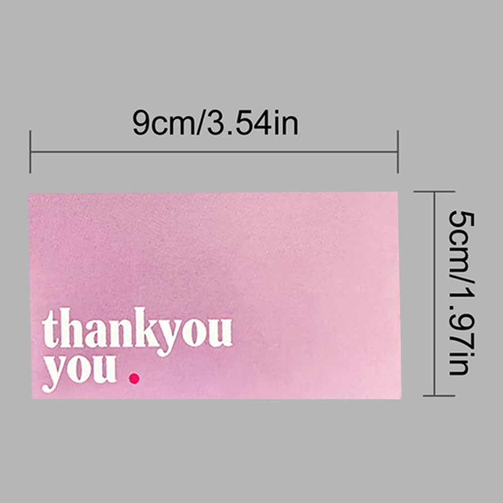 50pcs Elegant Small Business Pink Thank You Cards, Appreciation Greeting Cards for Clients, Employees, Customers