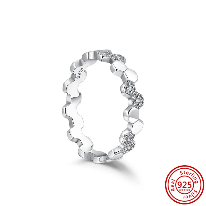 Sale 925 Sterling Silver Women Rings Moon Four Leaf Clover Snowflake CZ Original Sparkling For Women Pantaro Jewelry Anniversary