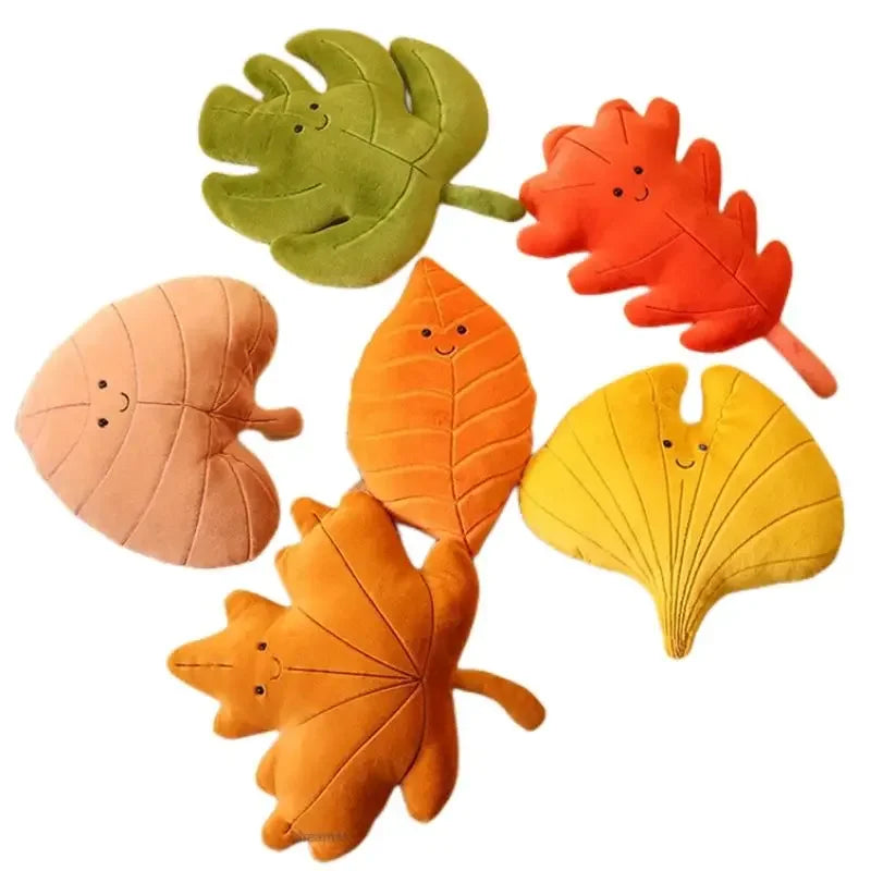 Plush Leaf Pillow Kawaii Plushie Lifelike Cushion Room Decor Stuffed Plant Toy 3D Leaves Household Sofa Pillow Cute Green Girl