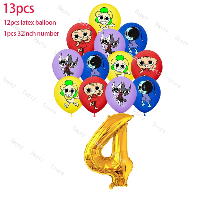 Dandy's World Birthday Party Decoration Split Sales Balloon Backdrop Cake Topper Dandy's World Birthday Party Supplies
