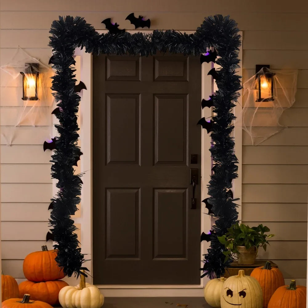 30/2M Black White Ribbon Garland DIY Xmas Tree Hanging Ornament Christmas Halloween Wedding Birthday Party Decoration Supplies