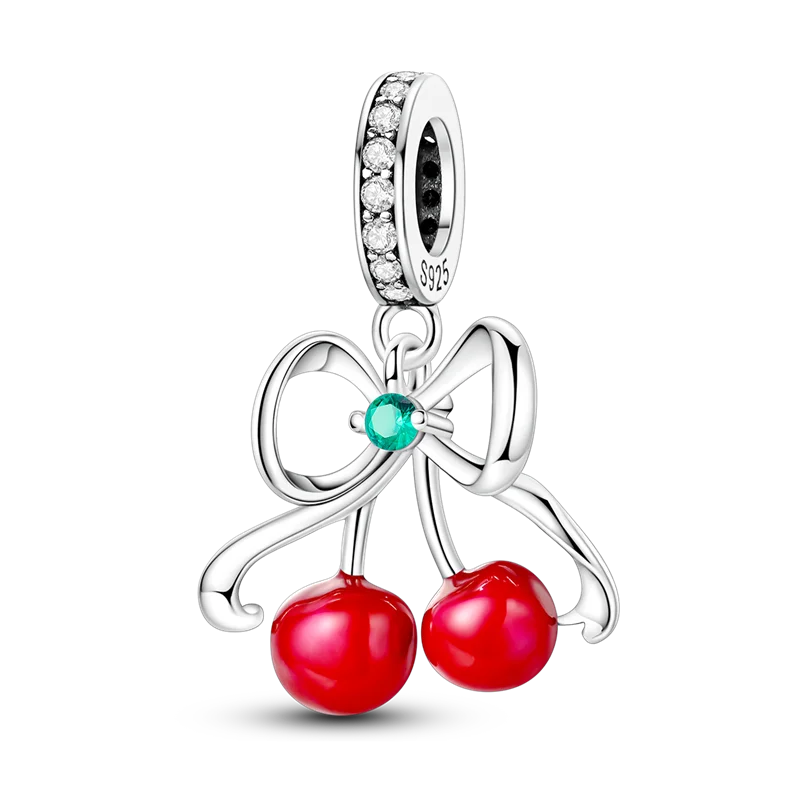 Original Charms Bead 925 Sterling Silver Inlaid Zirconium Bowknot Love Heart Balloon Pendants Fit Bracelet DIY Jewelry Marking