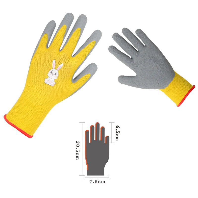 Gardening Gloves Kids Durable Waterproof Garden Work Gloves Non-Slip Children Safety Yard Work Gloves Portable Garden Supplies