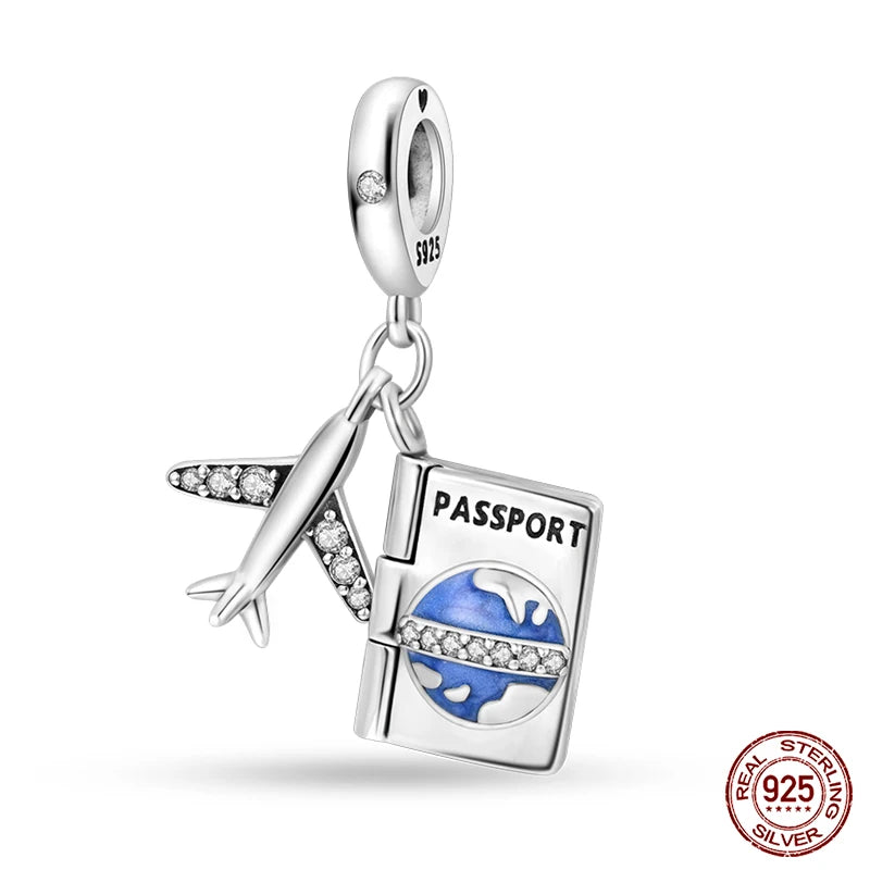 Fit Qikaola 925 Original Bracelet Fashion Bee Astronaut Eiffel Tower 925 Silver Charms Beads Fine DIY Birthday Jewelry For Women