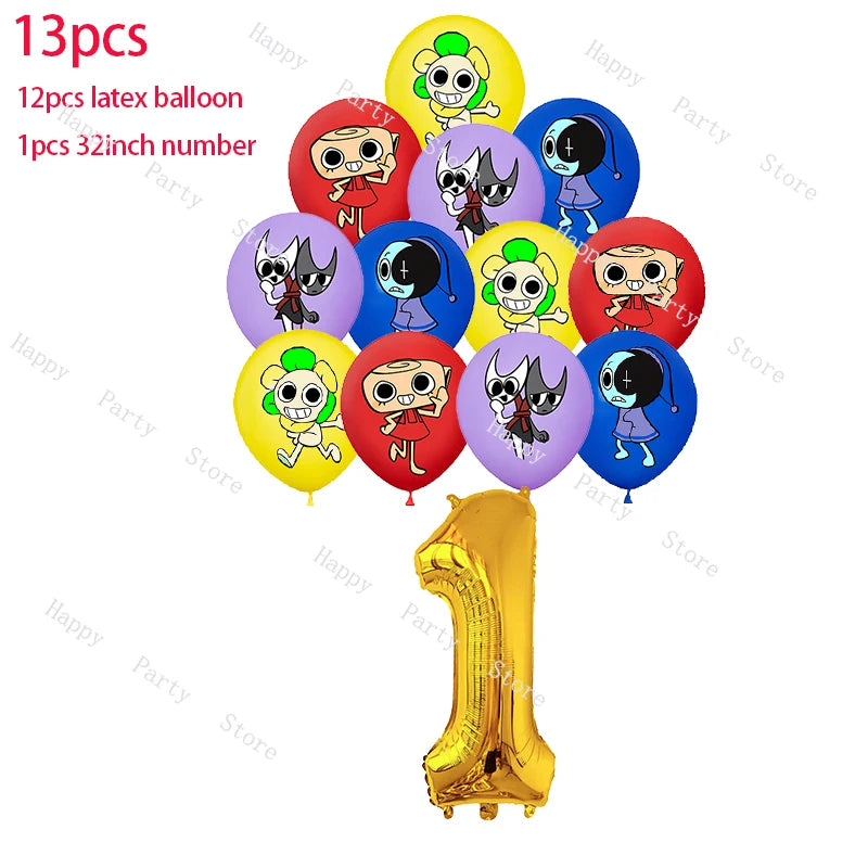 Dandy's World Birthday Party Decoration Split Sales Balloon Backdrop Cake Topper Dandy's World Birthday Party Supplies