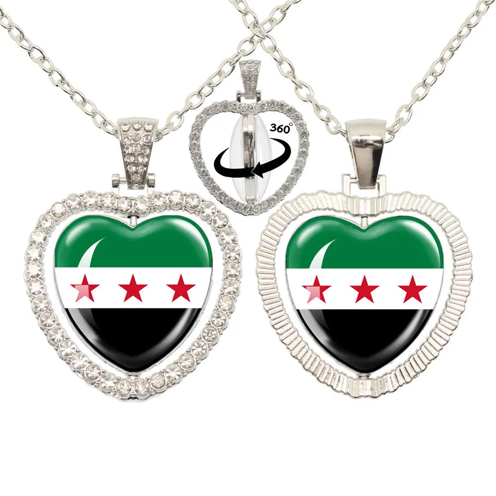 Syria National Flag Glass Cabochon Pendant Keychain Metal Keychain Fashion For Women Men Charm Handmade Car Keyring Jewelry Gift