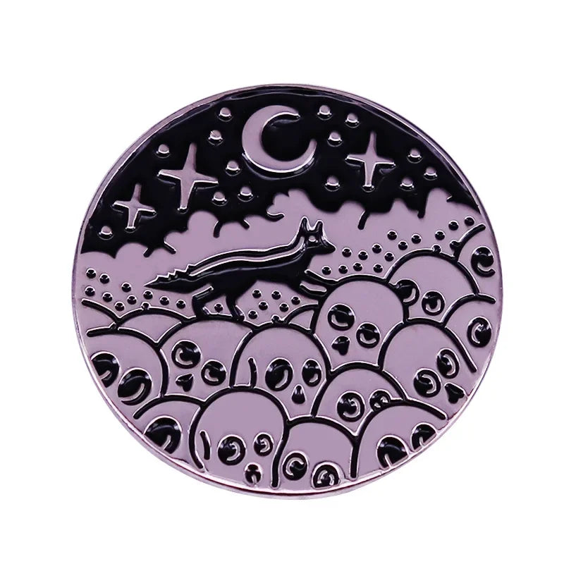 NEW Gothic Enamel Pins Halloween Terror Metal Brooch   Send Friend Fans Boutique Medal Gift Fashion Anime Badges Collecting