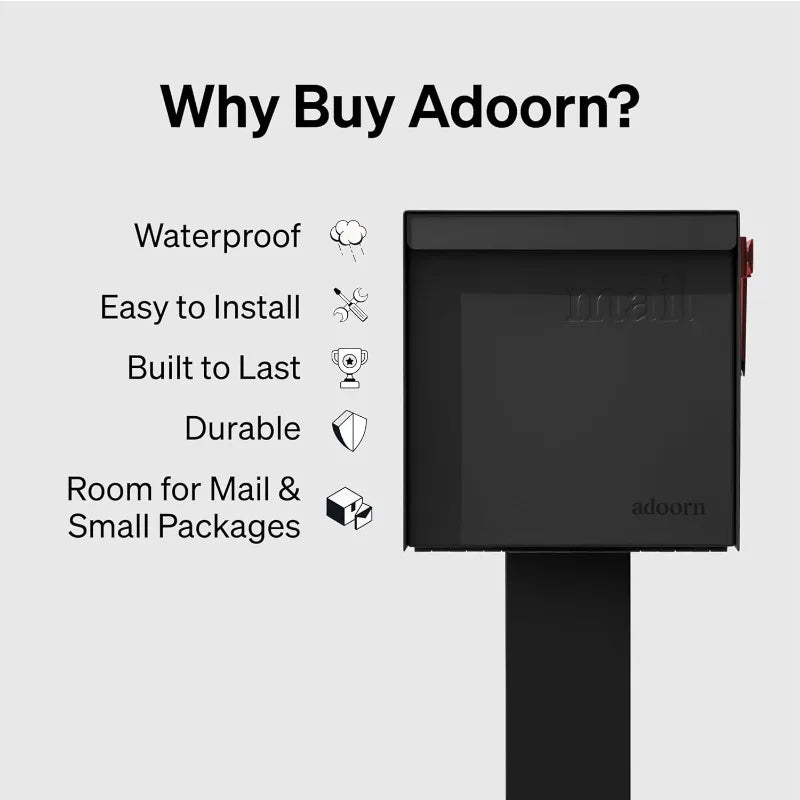 Post Mount Mailboxes, 9.5 x 9.5 x 19.5 (HxWxD) Large, Galvanized Steel Modern Mailbox, for Daily Letters, Magazines and P