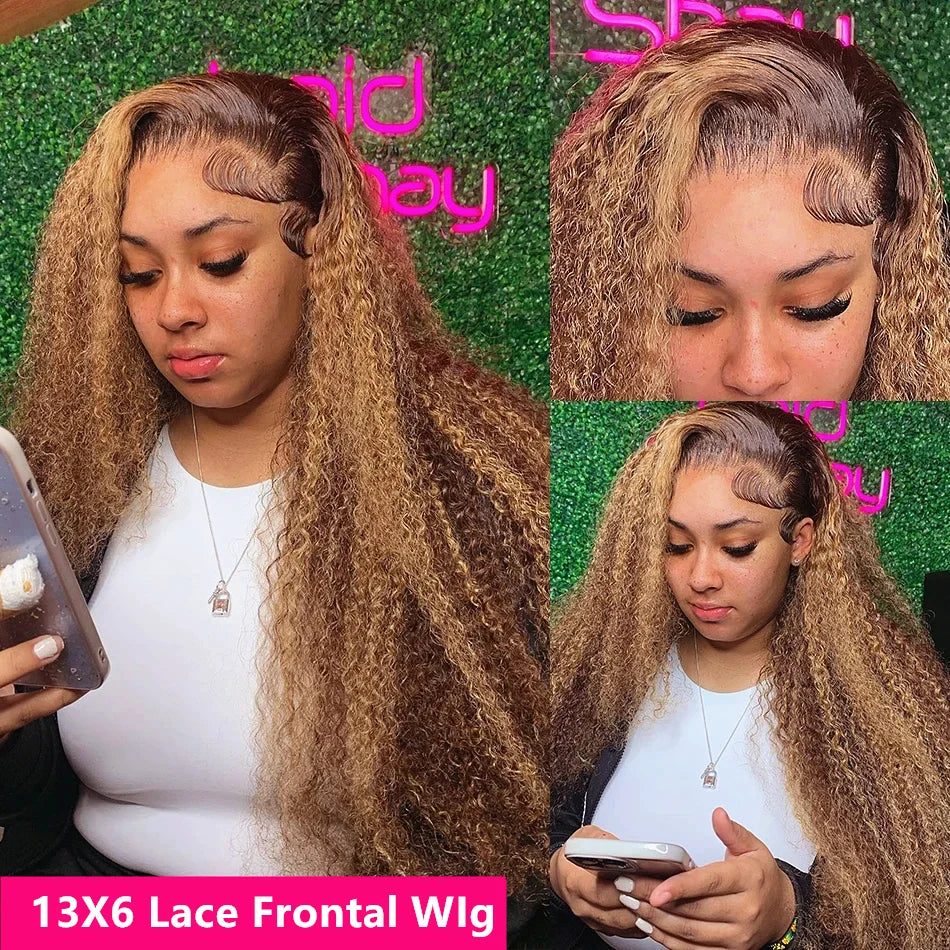 Silkwave 13x4 Highlight Wig Human Hair 13x6 Hd Lace Frontal Wig 30 Inch Curly Wigs Deep Wave Lace Front Wigs For Women Pre Pluck