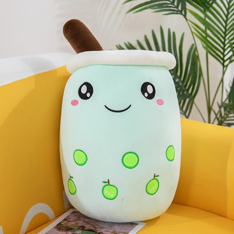 24CM Cute Stuffed Boba Plush Bubble Tea Real-life Bubo Food Milk Cup Plushie Pillow Soft Kawaii Plush Toys Gifts for Kids Baby