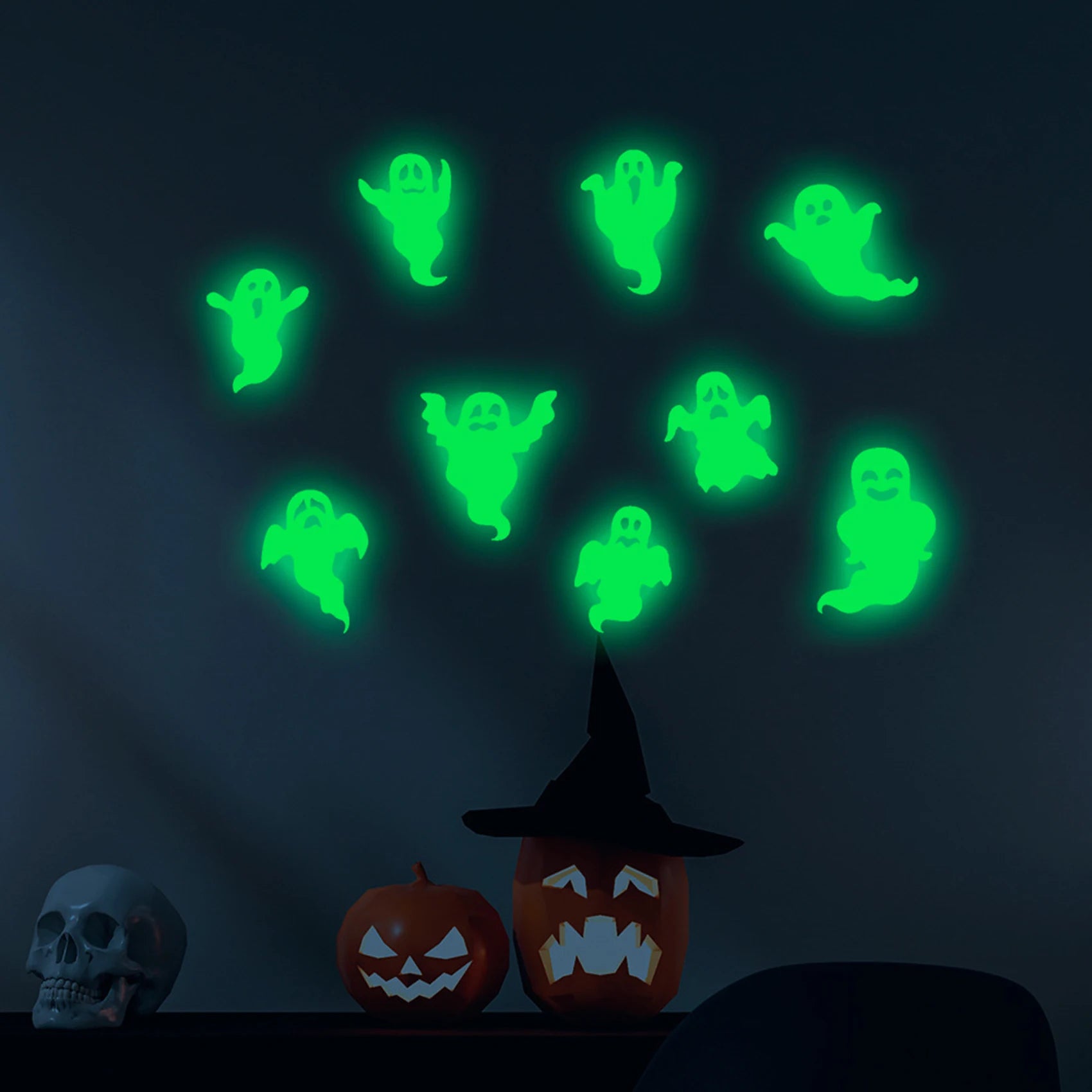 36/pcs  Halloween Luminous Wall Decals Glowing in The Dark Eyes Window Sticker for Halloween Decoration for Home Party Supplies